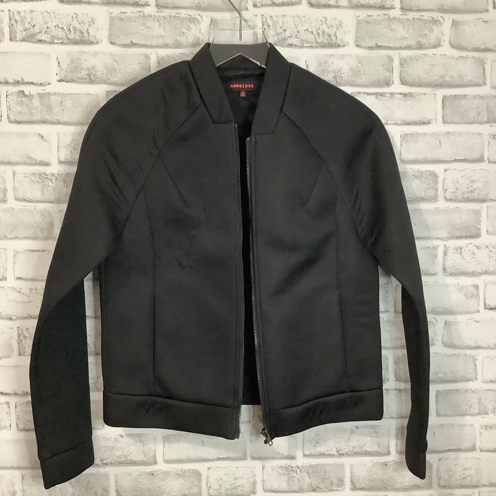 Nameless Men’s Black Neoprene Minimalist Zip up jacket Size S